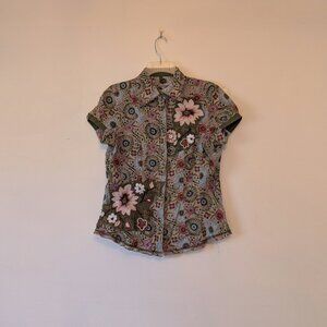 Embroidered floral top